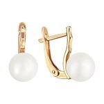 Серьги из красного золота 585° пробы с жемчугом