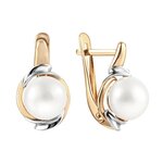 Серьги из красного золота 585° пробы с жемчугом