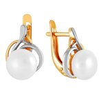 Серьги из красного золота 585° пробы с жемчугом