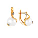 Серьги из красного золота 585° пробы с жемчугом