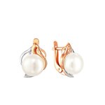 Серьги из красного золота 585° пробы с жемчугом