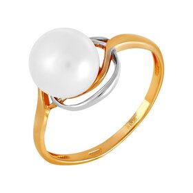 Кольцо из красного золота 585° пробы с жемчугом