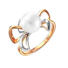 Кольцо из красного золота 585° пробы с жемчугом