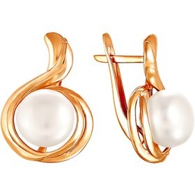 Серьги из красного золота 585° пробы с жемчугом