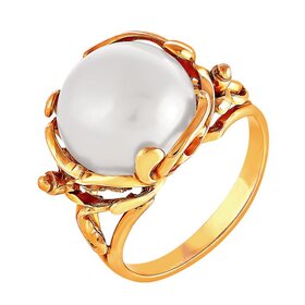 Кольцо из красного золота 585° пробы с жемчугом